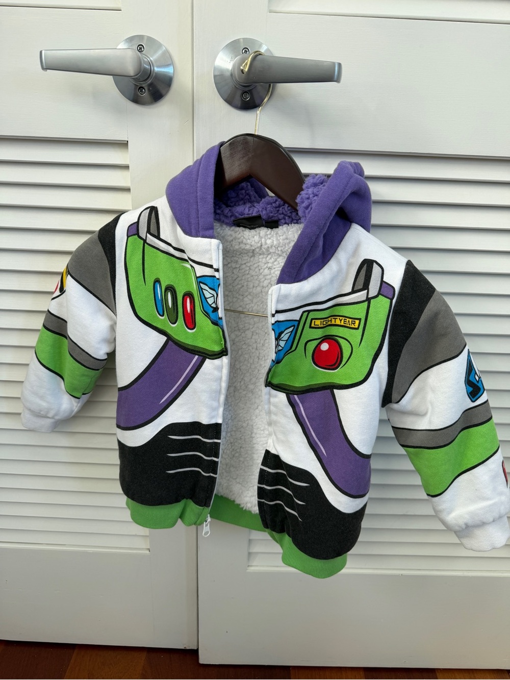 Toy Story Buzz Lightyear Purple & Green Kids Hoodie